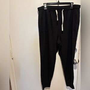 Lucky Brand Black Sweatpants with Cream Drawstring